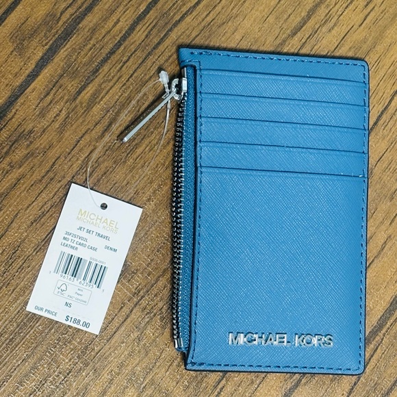 MICHAEL KORS OUTLET Blue Medium Logo Card Case New with tags!!! - Picture 9 of 9